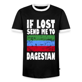 Drapeau du Daghestan - T-shirt contrasté Homme - noir/blanc - Devant - AI Model Female 172 light (172cm) & AI Model Male 178 light (178cm)