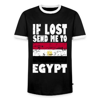 Egypt Flag Saying - Men's Ringer Shirt - black/white - Front - AI Model Female 172 light (172cm) & AI Model Male 178 light (178cm)