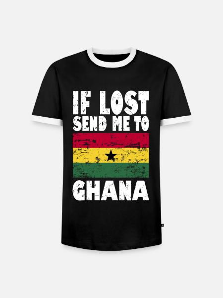 Ghana Flag Saying - Men's Ringer Shirt - black/white
