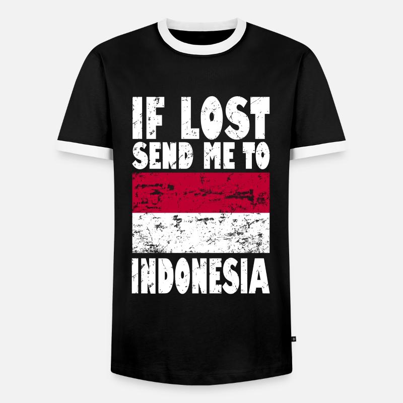 Indonesia Flag Saying - Men's Ringer Shirt - black/white