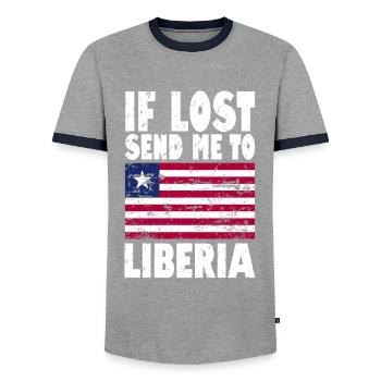 Drapeau de la Libye - T-shirt contrasté Homme - gris/marine  - Devant - AI Model Female 172 light (172cm) & AI Model Male 178 light (178cm)
