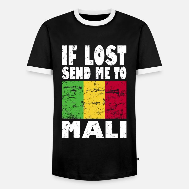 Slogan du drapeau du Mali - T-shirt contrasté Homme - noir/blanc
