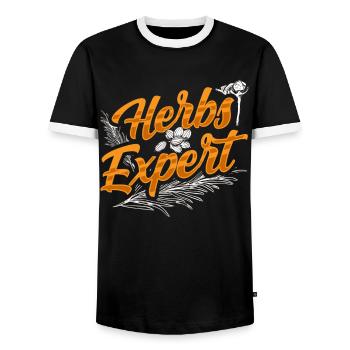 Herb Expert Herb Herb Garden - Men's Ringer Shirt - black/white - Front - AI Model Female 172 light (172cm) & AI Model Male 178 light (178cm)