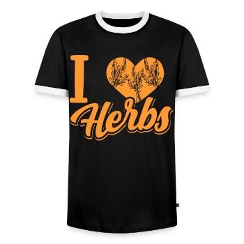 I love herbs herb herb garden - Men's Ringer Shirt - black/white - Front - AI Model Female 172 light (172cm) & AI Model Male 178 light (178cm)
