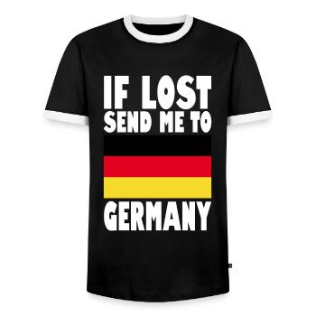 Germany Flag Slogan - Men's Ringer Shirt - black/white - Front - AI Model Female 172 light (172cm) & AI Model Male 178 light (178cm)