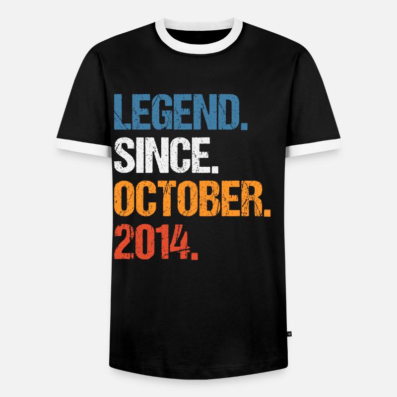 Legend Since October 2014 Birthday - Men's Ringer Shirt - black/white