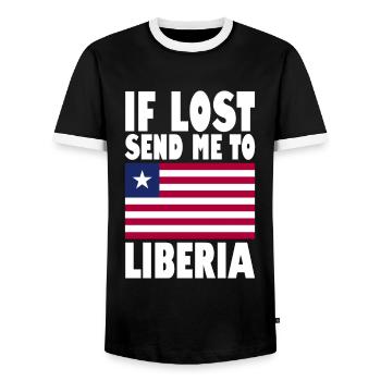 Libya Flag Saying - Men's Ringer Shirt - black/white - Front - AI Model Female 172 light (172cm) & AI Model Male 178 light (178cm)