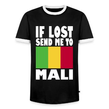 Slogan du drapeau du Mali - T-shirt contrasté Homme - noir/blanc - Devant - AI Model Female 172 light (172cm) & AI Model Male 178 light (178cm)