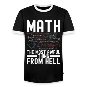 Professeur de mathématiques Mathématiques - T-shirt contrasté Homme - noir/blanc - Devant - AI Model Female 172 light (172cm) & AI Model Male 178 light (178cm)