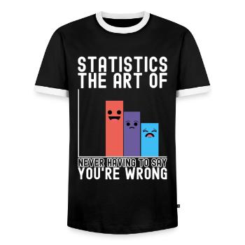 Professeur de mathématiques Mathématiques - T-shirt contrasté Homme - noir/blanc - Devant - AI Model Female 172 light (172cm) & AI Model Male 178 light (178cm)