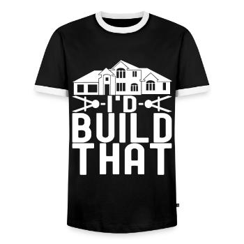 Architect Architecture - Men's Ringer Shirt - black/white - Front - AI Model Female 172 light (172cm) & AI Model Male 178 light (178cm)