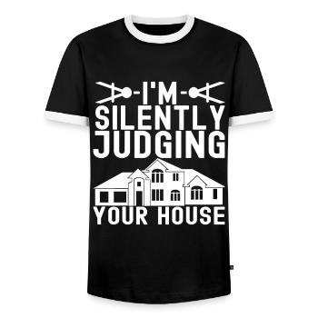 Architect Architecture - Men's Ringer Shirt - black/white - Front - AI Model Female 172 light (172cm) & AI Model Male 178 light (178cm)