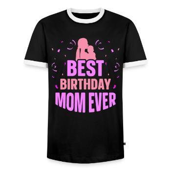Beste Geburtstags Mama Aller Zeiten Geburtstag - Männer Kontrast-T-Shirt - Schwarz/Weiß - Vorne - AI Model Female 172 light (172cm) & AI Model Male 178 light (178cm)