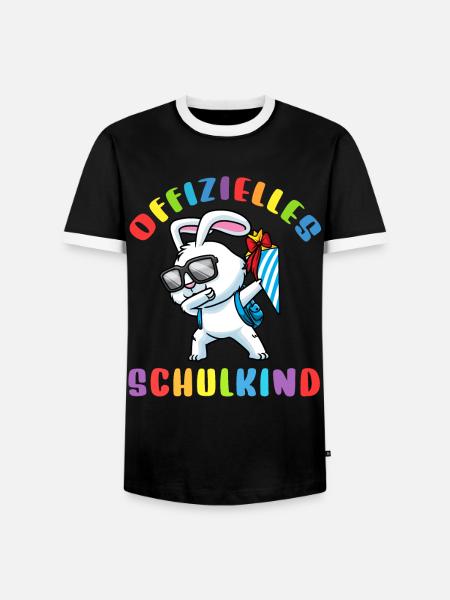 Schulkind Einschulung Hase - Männer Kontrast-T-Shirt - Schwarz/Weiß