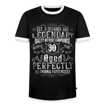 Legendary 30 years old gift for the 30th birthday - Men's Ringer Shirt - black/white - Front - AI Model Female 172 light (172cm) & AI Model Male 178 light (178cm)