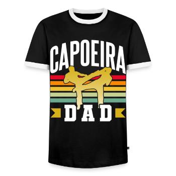 Capoeira Father Martial Arts Brazilian Hobby - Men's Ringer Shirt - black/white - Front - AI Model Female 172 light (172cm) & AI Model Male 178 light (178cm)