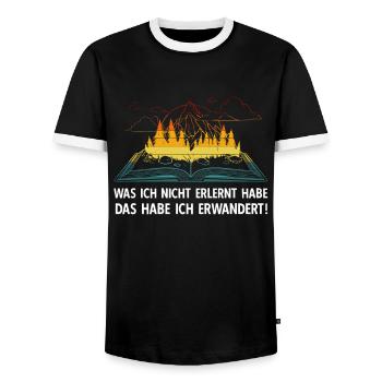 Wandern Bergsteiger Wanderer Spruch Zitat - Männer Kontrast-T-Shirt - Schwarz/Weiß - Vorne - AI Model Female 172 light (172cm) & AI Model Male 178 light (178cm)