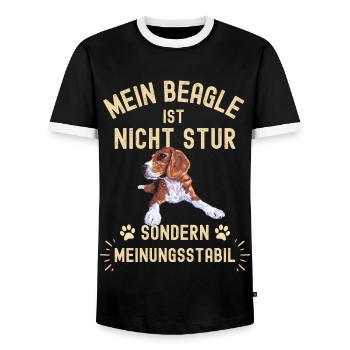 Lustiger Beagle Spruch für Beagle Liebhaber - Männer Kontrast-T-Shirt - Schwarz/Weiß - Vorne - AI Model Female 172 light (172cm) & AI Model Male 178 light (178cm)