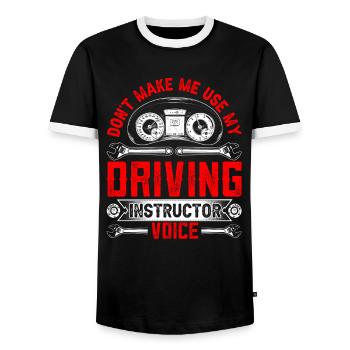 Mon instructeur de conduite Voice Driving Instructor Voice Profession - T-shirt contrasté Homme - noir/blanc - Devant - AI Model Female 172 light (172cm) & AI Model Male 178 light (178cm)