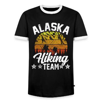 Alaska Hiking Team Randonneur - T-shirt contrasté Homme - noir/blanc - Devant - AI Model Female 172 light (172cm) & AI Model Male 178 light (178cm)