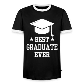 Meilleur diplômé de tous les temps Diplômés diplômés - T-shirt contrasté Homme - noir/blanc - Devant - AI Model Female 172 light (172cm) & AI Model Male 178 light (178cm)