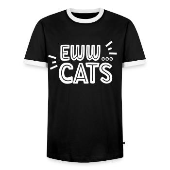 Igitt Katzen Hund Liebhaber Welpe Tier Sprüche - Männer Kontrast-T-Shirt - Schwarz/Weiß - Vorne - AI Model Female 172 light (172cm) & AI Model Male 178 light (178cm)