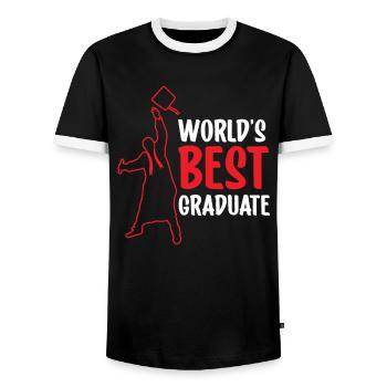 Weltbester Absolvent Graduiertenfest Graduierte - Männer Kontrast-T-Shirt - Schwarz/Weiß - Vorne - AI Model Female 172 light (172cm) & AI Model Male 178 light (178cm)