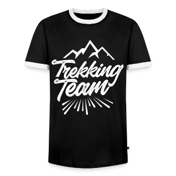 Trekking Équipe Randonneurs Randonnée Randonnée - T-shirt contrasté Homme - noir/blanc - Devant - AI Model Female 172 light (172cm) & AI Model Male 178 light (178cm)