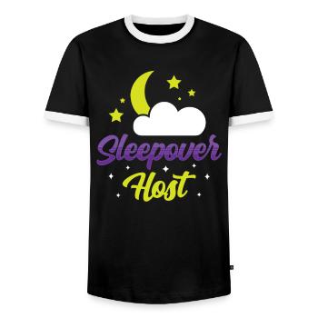 Hôtes d’une nuit Nuitée - T-shirt contrasté Homme - noir/blanc - Devant - AI Model Female 172 light (172cm) & AI Model Male 178 light (178cm)