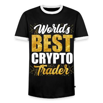 Weltbester Krypto Trader Trading Crypto Traden - Männer Kontrast-T-Shirt - Schwarz/Weiß - Vorne - AI Model Female 172 light (172cm) & AI Model Male 178 light (178cm)