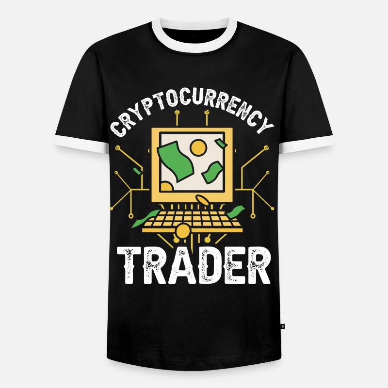Cryptocurrency Trader Crypto Trader Crypto - Men's Ringer Shirt - black/white
