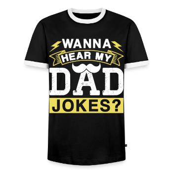 Papa Blague Papa Blague Père Blagues - T-shirt contrasté Homme - noir/blanc - Devant - AI Model Female 172 light (172cm) & AI Model Male 178 light (178cm)