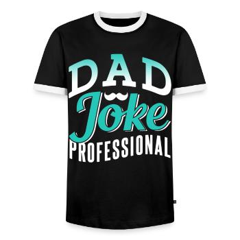 Papa Joke Dad Joke Father Jokes - Men's Ringer Shirt - black/white - Front - AI Model Female 172 light (172cm) & AI Model Male 178 light (178cm)