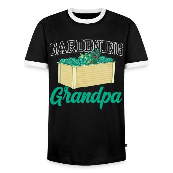 Jardinage Grand-père Grand-père Jardinier - T-shirt contrasté Homme - noir/blanc - Devant - AI Model Female 172 light (172cm) & AI Model Male 178 light (178cm)