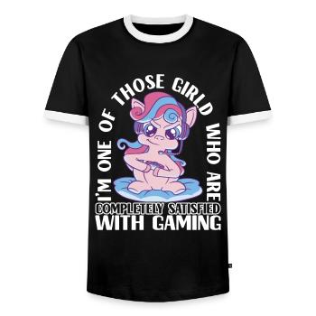 Joueurs de jeu - T-shirt contrasté Homme - noir/blanc - Devant - AI Model Female 172 light (172cm) & AI Model Male 178 light (178cm)