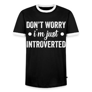 Keine Sorge Ich Bin Nur Introvertiert Schüchtern - Männer Kontrast-T-Shirt - Schwarz/Weiß - Vorne - AI Model Female 172 light (172cm) & AI Model Male 178 light (178cm)