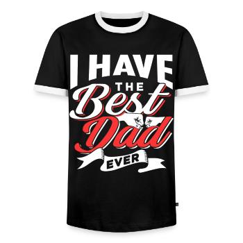 Ich Habe Den Besten Vater Aller Zeiten Papi Papa - Männer Kontrast-T-Shirt - Schwarz/Weiß - Vorne - AI Model Female 172 light (172cm) & AI Model Male 178 light (178cm)