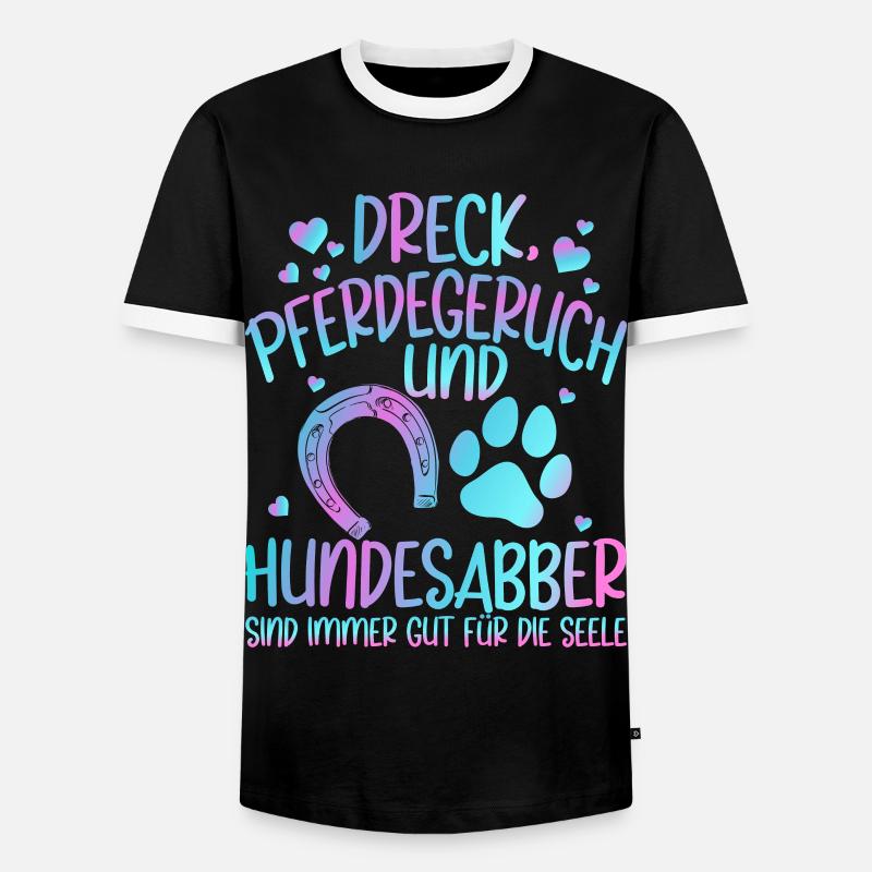 Dreck Pferdegeruch Und Hundesabber Pferd - Männer Kontrast-T-Shirt - Schwarz/Weiß