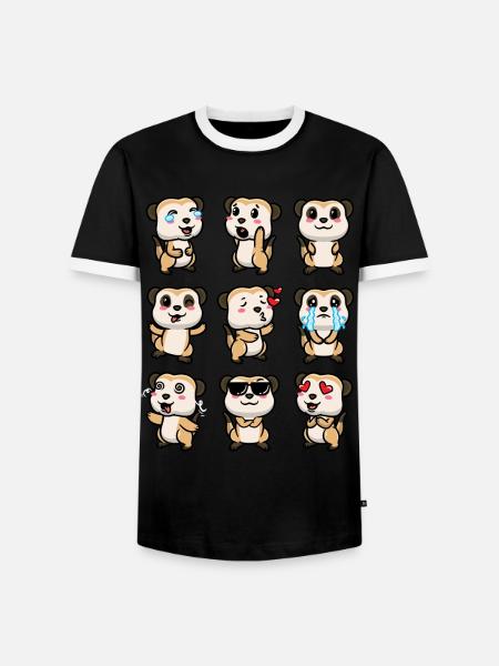 Erdmännchen Tierliebhaber Erdmännchenliebhaber - Männer Kontrast-T-Shirt - Schwarz/Weiß