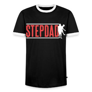 Beau-père Beau-père Beau-père Fête des pères - T-shirt contrasté Homme - noir/blanc - Devant - AI Model Female 172 light (172cm) & AI Model Male 178 light (178cm)
