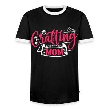 Basteln Mama Bastler Bastel Mutter - Männer Kontrast-T-Shirt - Schwarz/Weiß - Vorne - AI Model Female 172 light (172cm) & AI Model Male 178 light (178cm)