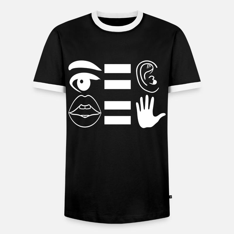 Deaf Deaf-mute Deaf - Men's Ringer Shirt - black/white