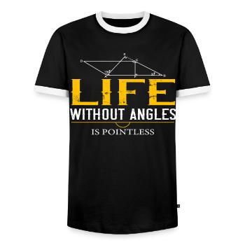 Live without Angles is Pointless Math Teacher - Men's Ringer Shirt - black/white - Front - AI Model Female 172 light (172cm) & AI Model Male 178 light (178cm)