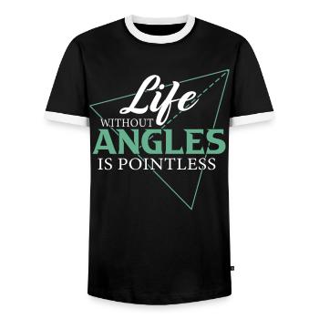 Live without Angles is Pointless Math Teacher - Men's Ringer Shirt - black/white - Front - AI Model Female 172 light (172cm) & AI Model Male 178 light (178cm)