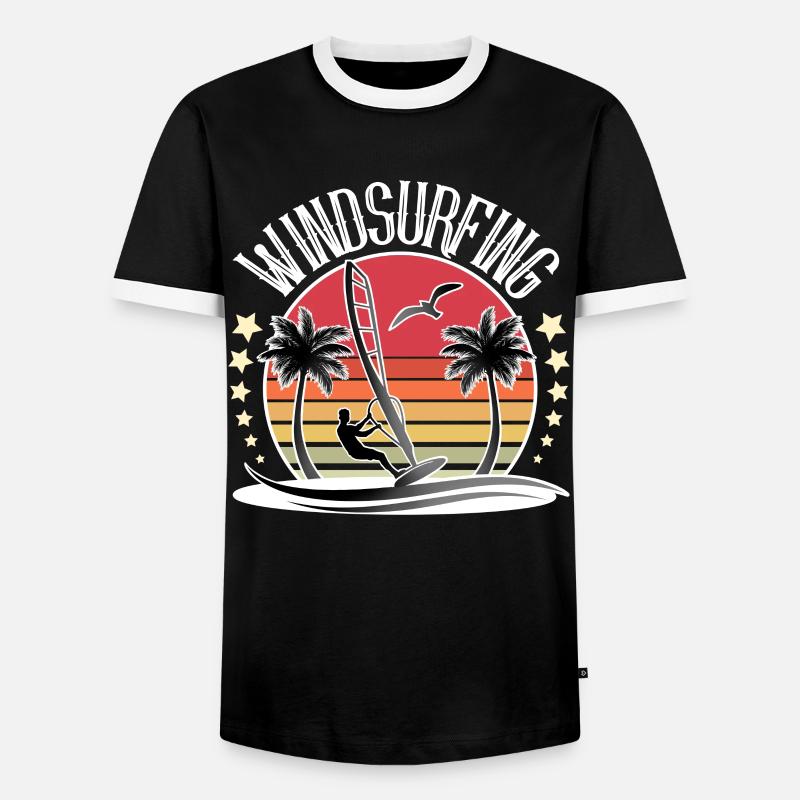 Windsurfing Windsurfer Windsurf - Men's Ringer Shirt - black/white