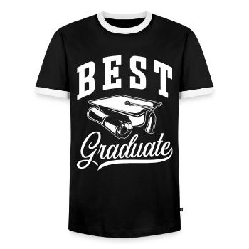 Bester Absolvent Graduierte Graduiertenfest - Männer Kontrast-T-Shirt - Schwarz/Weiß - Vorne - AI Model Female 172 light (172cm) & AI Model Male 178 light (178cm)