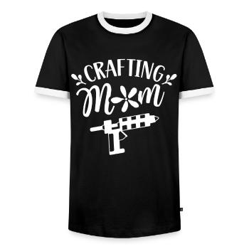 Basteln Mama Mutter Bastel Bastler - Männer Kontrast-T-Shirt - Schwarz/Weiß - Vorne - AI Model Female 172 light (172cm) & AI Model Male 178 light (178cm)