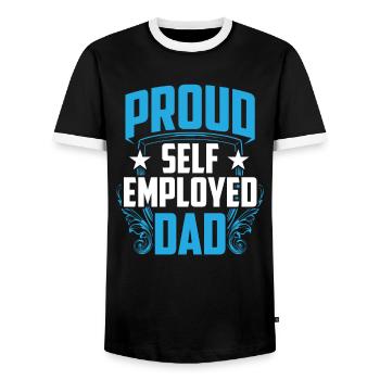 Fier Père travailleur autonome Travailleur autonome - T-shirt contrasté Homme - noir/blanc - Devant - AI Model Female 172 light (172cm) & AI Model Male 178 light (178cm)