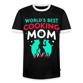 Meilleure mère cuisinière au monde Cooking Mom - T-shirt contrasté Homme - noir/blanc - Devant - AI Model Female 172 light (172cm) & AI Model Male 178 light (178cm)