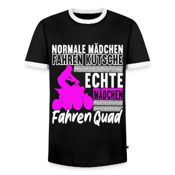 Quad Bike Quadfahrer - Männer Kontrast-T-Shirt - Schwarz/Weiß - Vorne - AI Model Female 172 light (172cm) & AI Model Male 178 light (178cm)